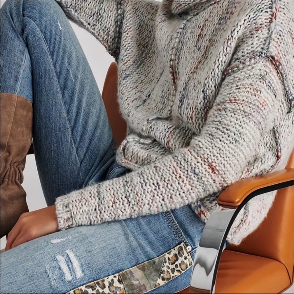 Anthropologie Pilcro & The Letterpress Patchwork Slim Boyfriend Blue Jeans 26 - Picture 3 of 14